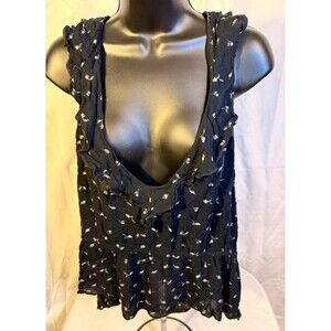 American Eagle Dark Fairy Boho Sleeveless Top Ruffles Cottage Womens's XXL 2X